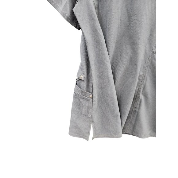 Dickies Dynamix Womens V-Neck Scrub Top Pewter Medium Stretch Fabric Lightweight - Picture 7 of 16